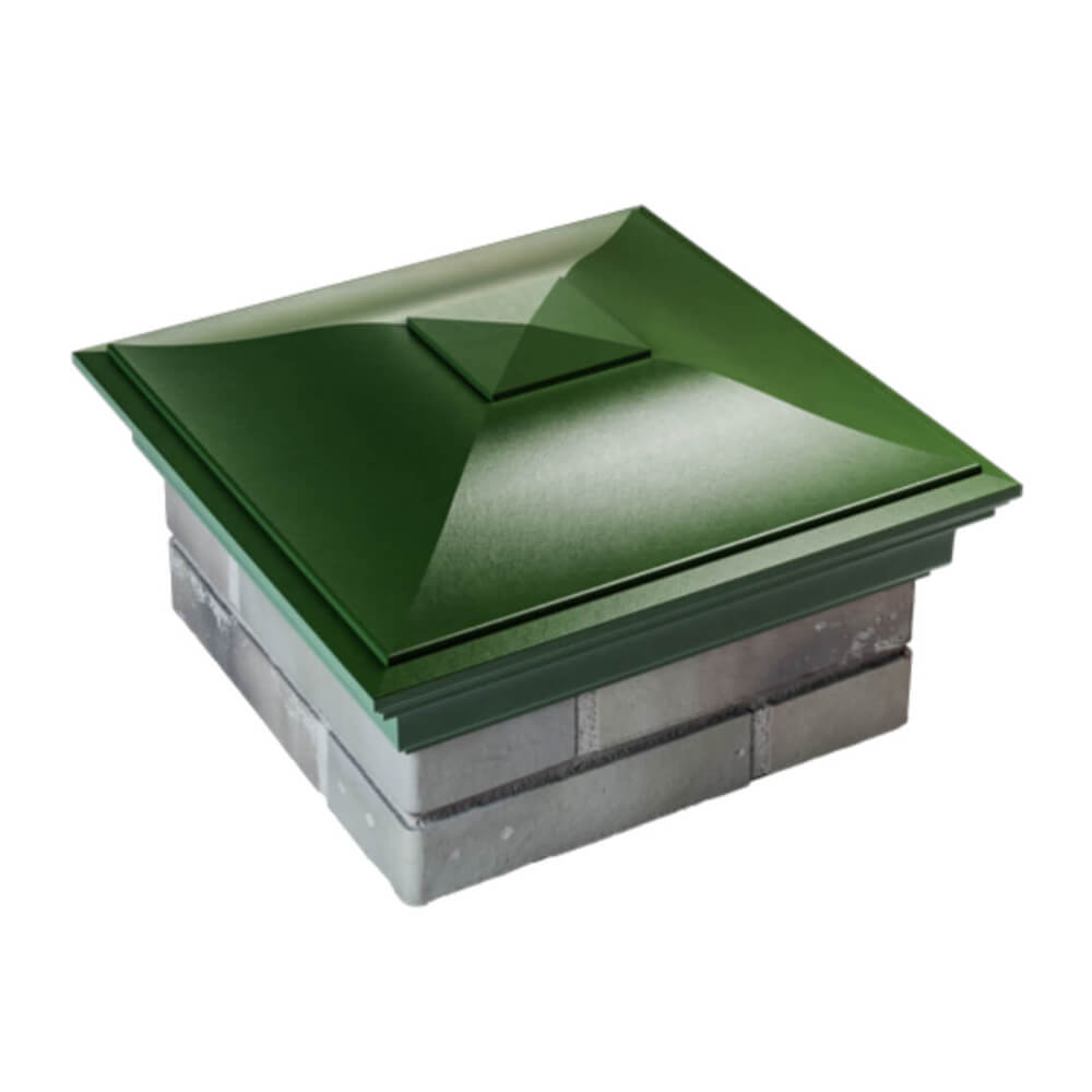 Колпак Zking Монблан Зеленый на столб 1.5х1.5 еврокирпича 0.7НФ (355х355мм) в Вологде фото