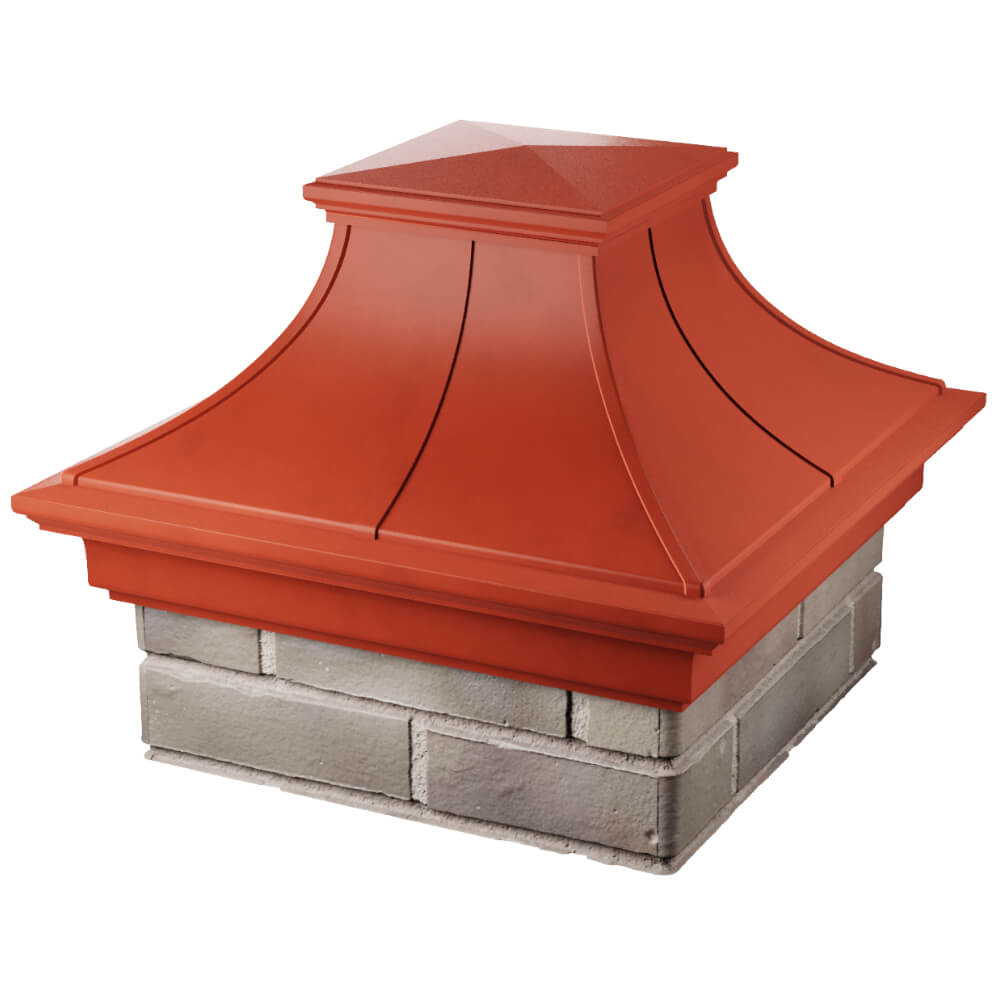 Колпак Zking Монблан Премиум Красный на столб 1.5х1.5 кирпича (385х385мм) в Вологде фото