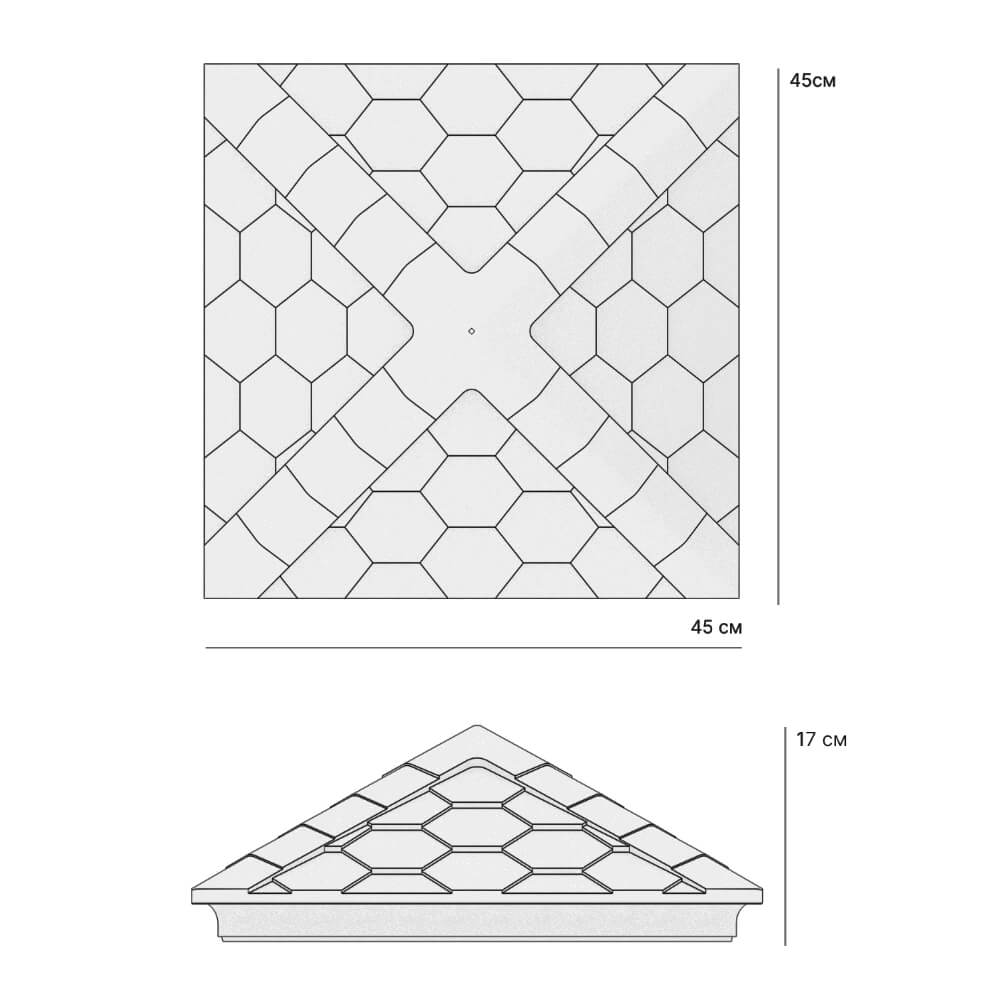 Колпак Zking Эверест Коричневый на столб 1.5х1.5 кирпича (390х390мм) в Вологде фото