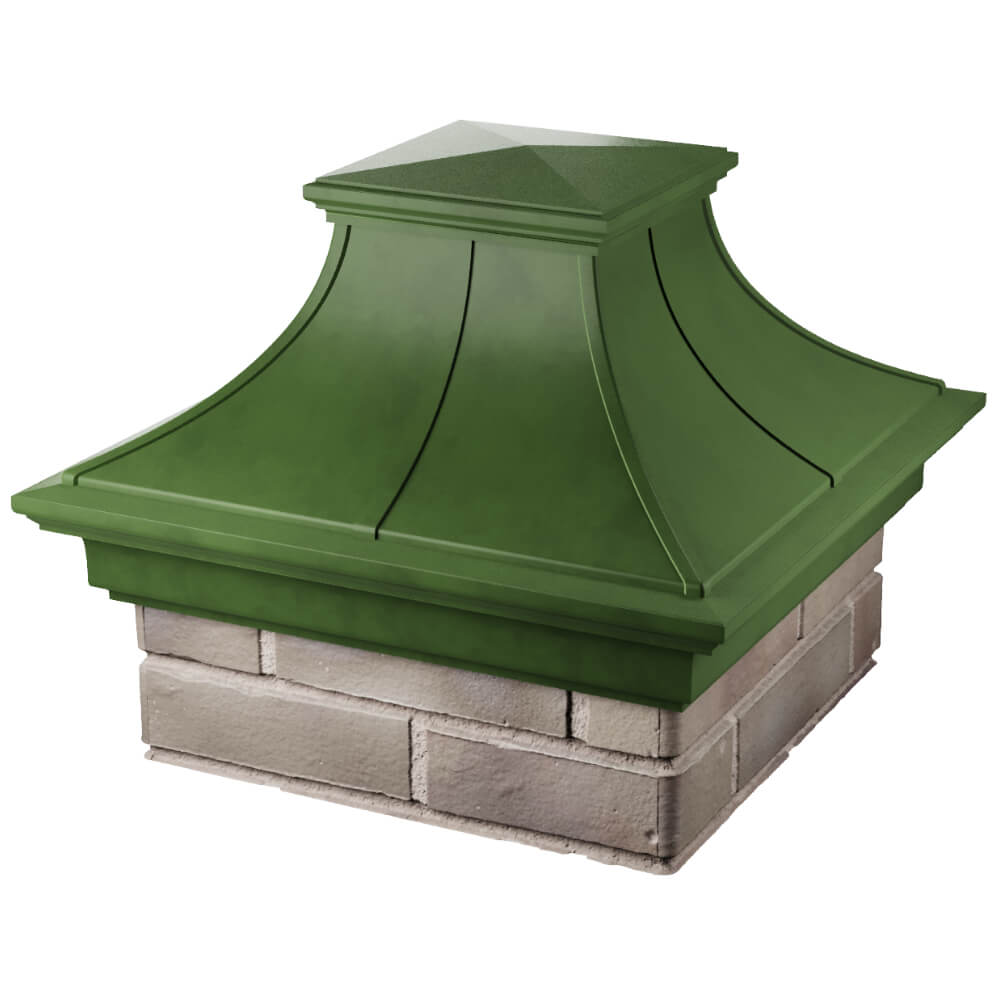 Колпак Zking Монблан Премиум Зеленый на столб 1.5х1.5 кирпича (385х385мм) в Вологде фото