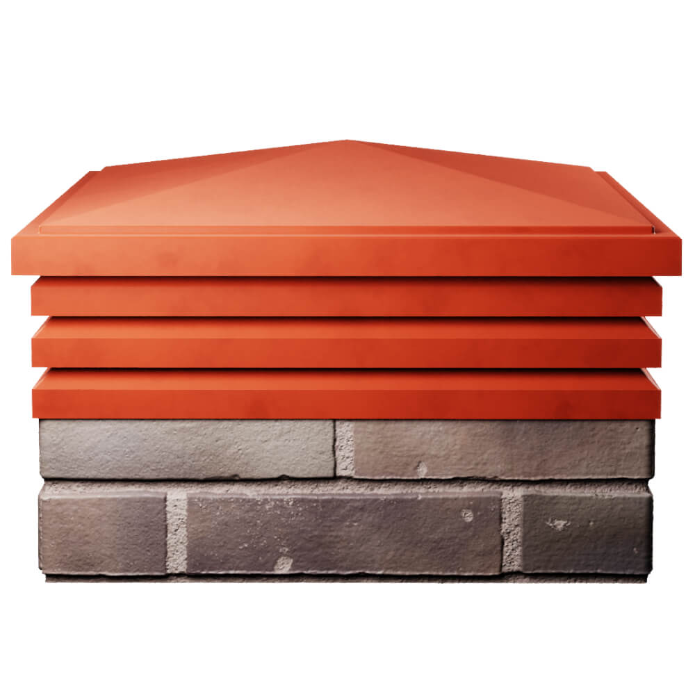 Колпак Zking Бона ХайТек Красный на столб 2х2 кирпича (513х513мм) Вологда фото