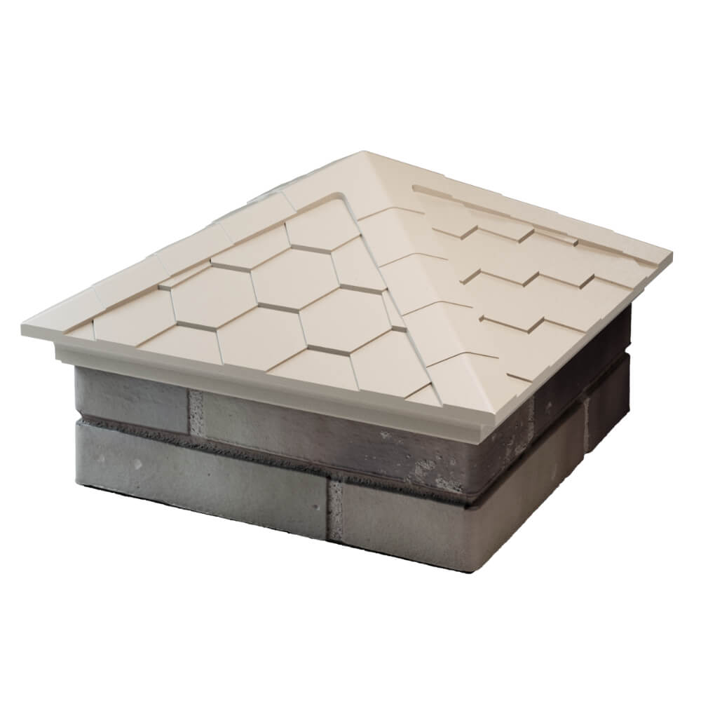 Колпак Zking Эверест Бежевый на столб 1.5х1.5 кирпича (390х390мм) в Вологде фото