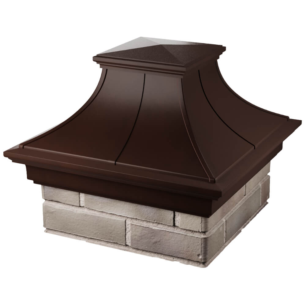 Колпак Zking Монблан Премиум Коричневый на столб 1.5х1.5 кирпича (385х385мм) в Вологде фото