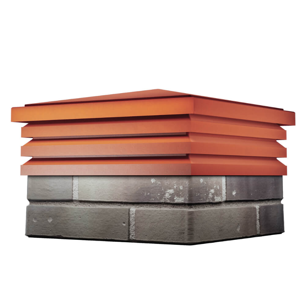 Колпак Zking Бона ХайТек Красный на столб 1.5х1.5 кирпича (385х385мм) в Вологде фото