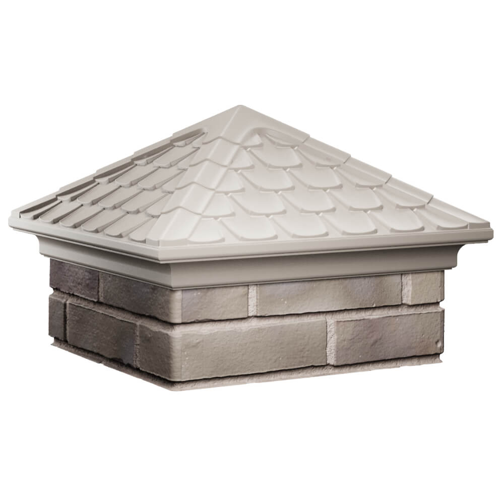 Колпак Zking Эльбрус Бежевый на столб 1.5х1.5 кирпича (385х385мм) в Вологде фото