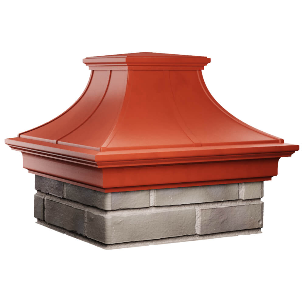Колпак Zking Монблан Премиум Красный на столб 1.5х1.5 кирпича (385х385мм) в Вологде фото