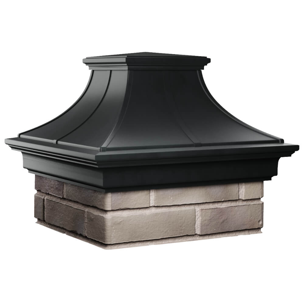 Колпак Zking Монблан Премиум Черный на столб 1.5х1.5 кирпича (385х385мм) в Вологде фото