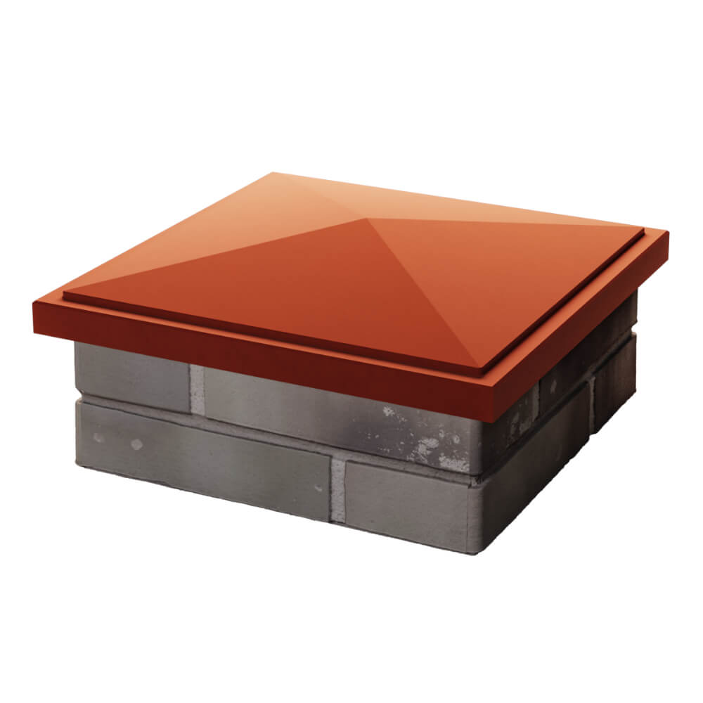 Колпак Zking БонаМоно Красный на столб 1.5х1.5 кирпича (385х385, 400х400мм) в Вологде фото