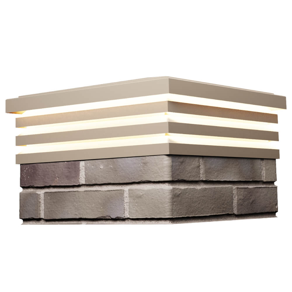 Колпак Zking Бона ХайТек Бежевый на столб 1.5х1.5 кирпича (385х385мм) с подсветкой в Вологде фото