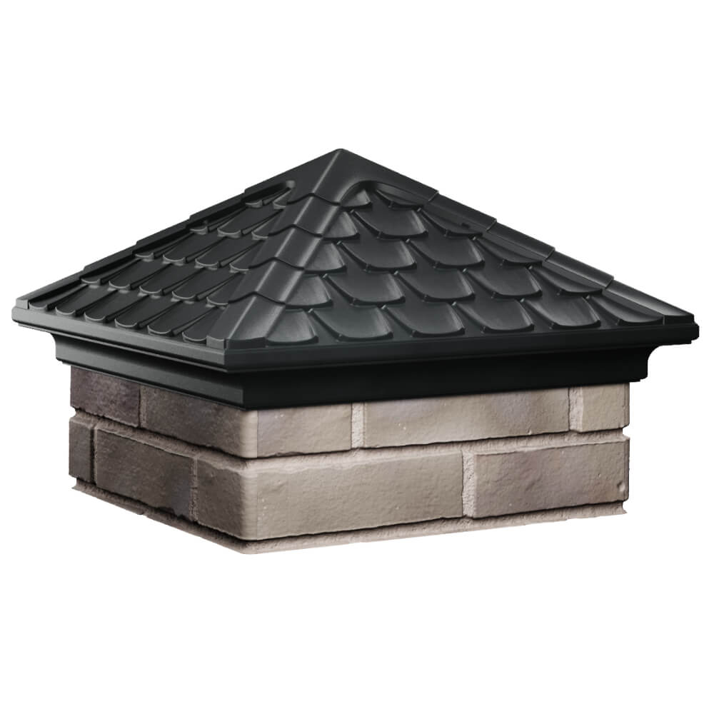 Колпак Zking Эльбрус Черный на столб 1.5х1.5 кирпича (385х385мм) в Вологде фото