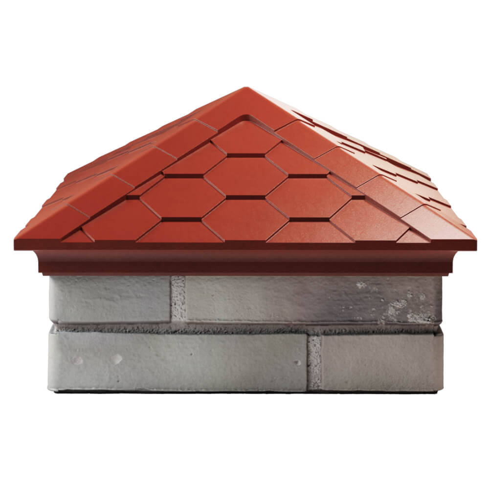 Колпак Zking Эверест Красный на столб 1.5х1.5 кирпича (390х390мм) Вологда фото