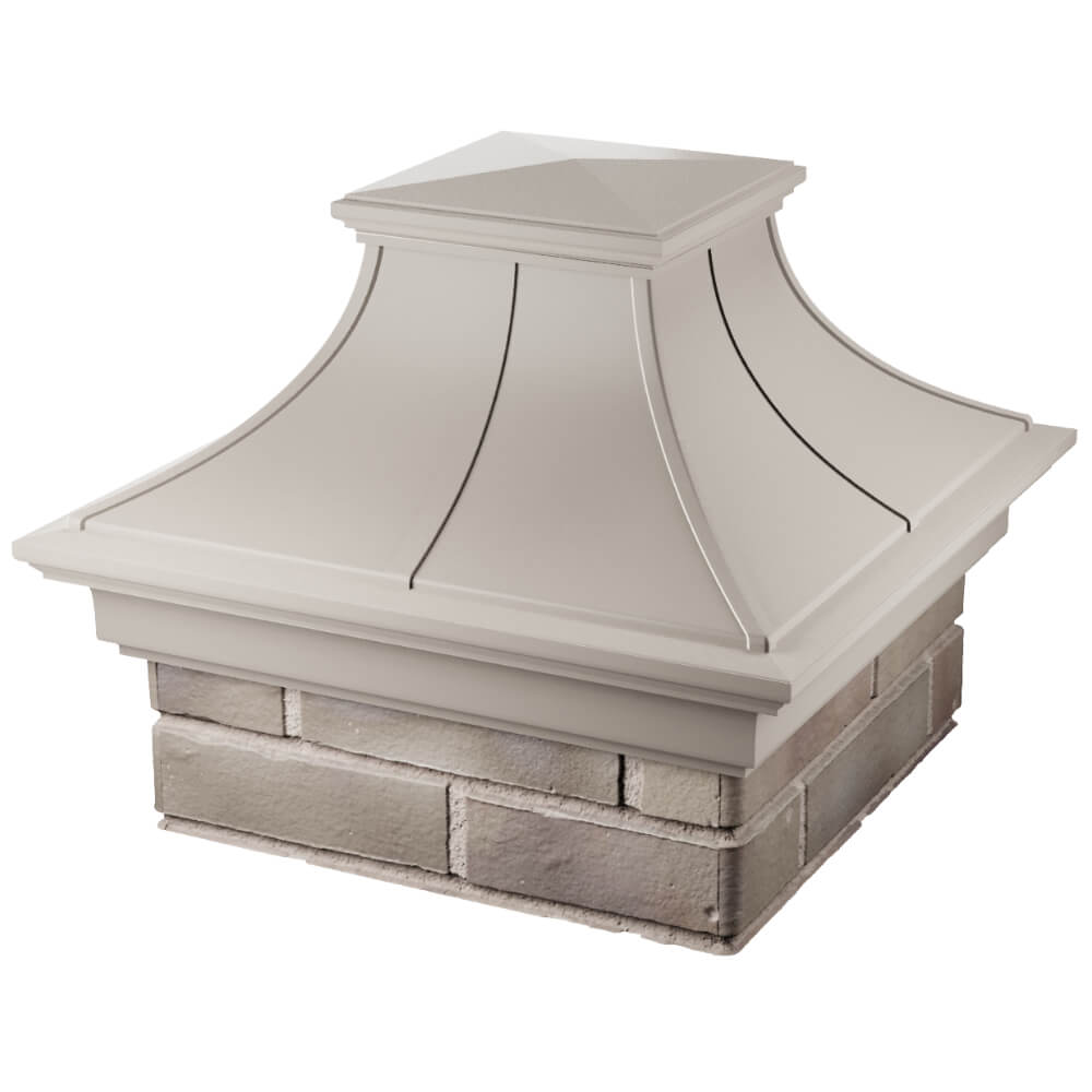 Колпак Zking Монблан Премиум Бежевый на столб 1.5х1.5 кирпича (385х385мм) в Вологде фото