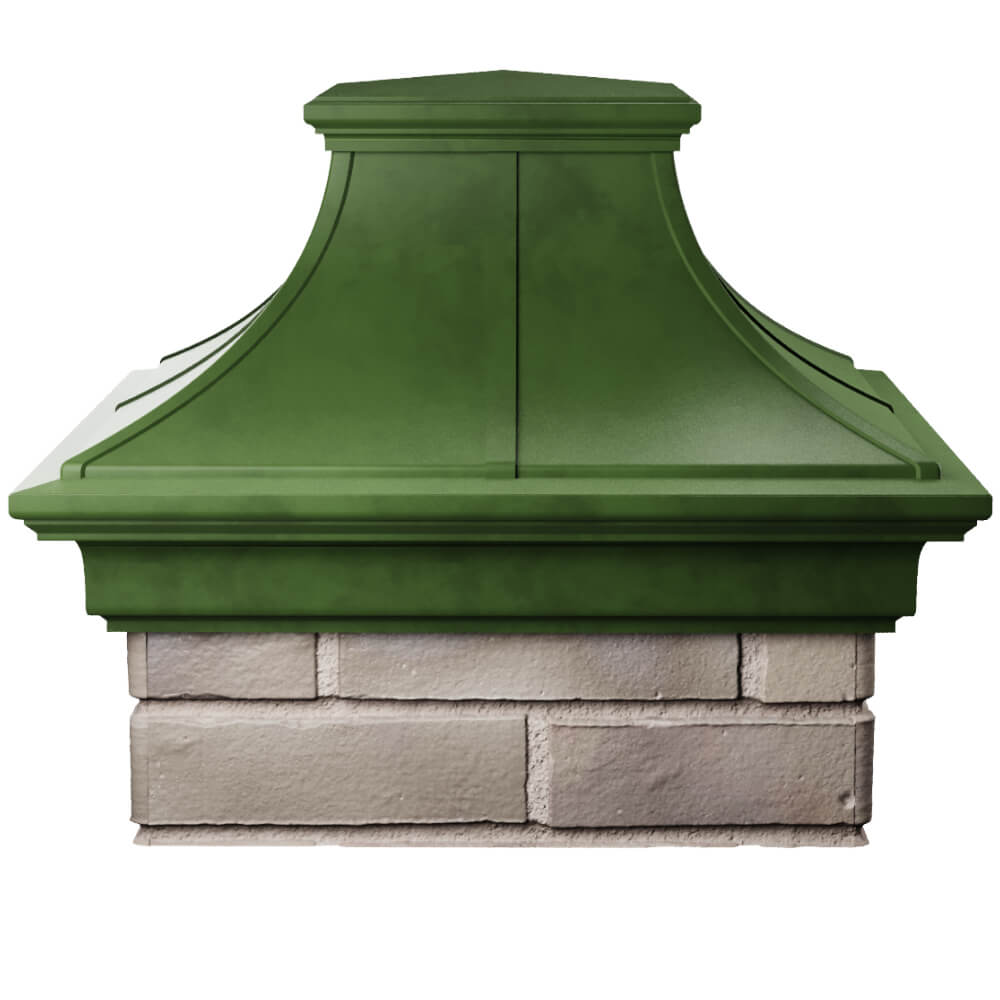 Колпак Zking Монблан Премиум Зеленый на столб 1.5х1.5 кирпича (385х385мм) Вологда фото