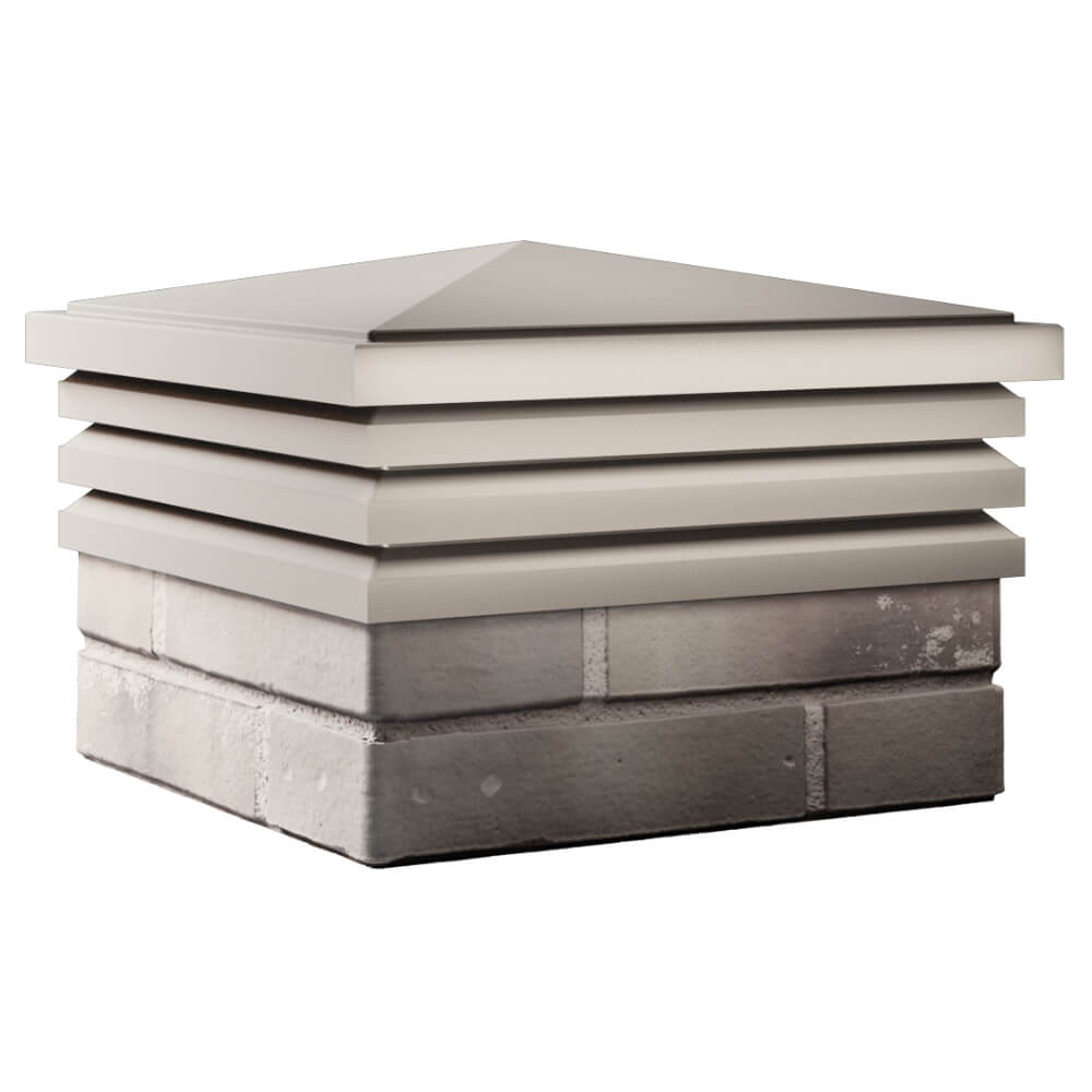 Колпак Zking Бона ХайТек Бежевый на столб 1.5х1.5 кирпича (385х385мм) в Вологде фото