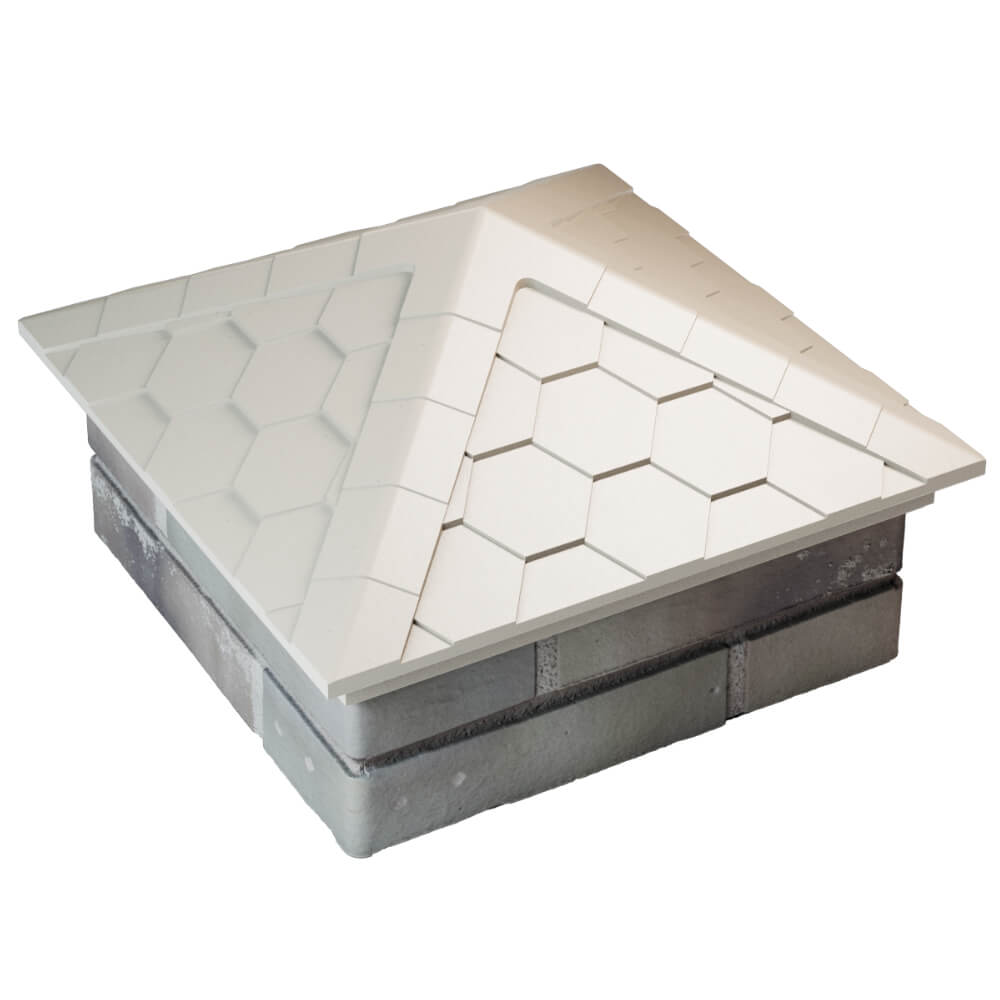 Колпак Zking Эверест Бежевый на столб 1.5х1.5 кирпича (390х390мм) в Вологде фото