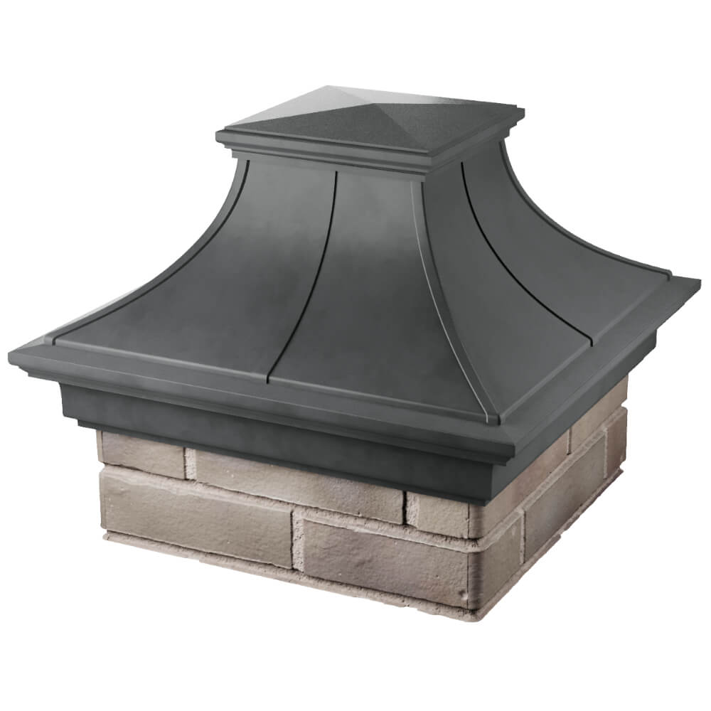 Колпак Zking Монблан Премиум Серый на столб 1.5х1.5 кирпича (385х385мм) в Вологде фото