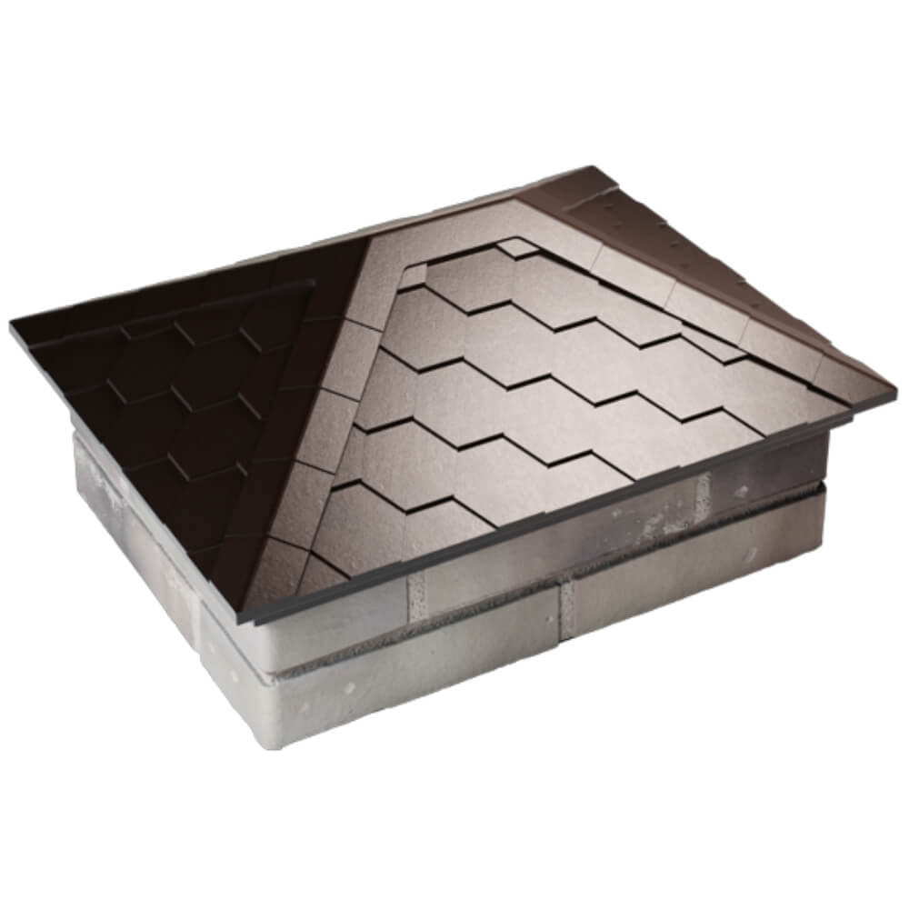 Колпак Zking Эверест Коричневый на столб 2х1.5 кирпича (520х390мм) Вологда фото