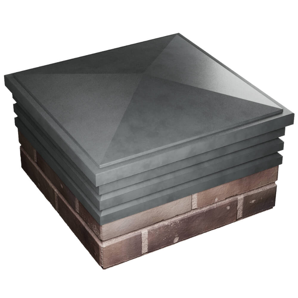 Колпак Zking Бона ХайТек Серый на столб 2х2 кирпича (513х513мм) в Вологде фото