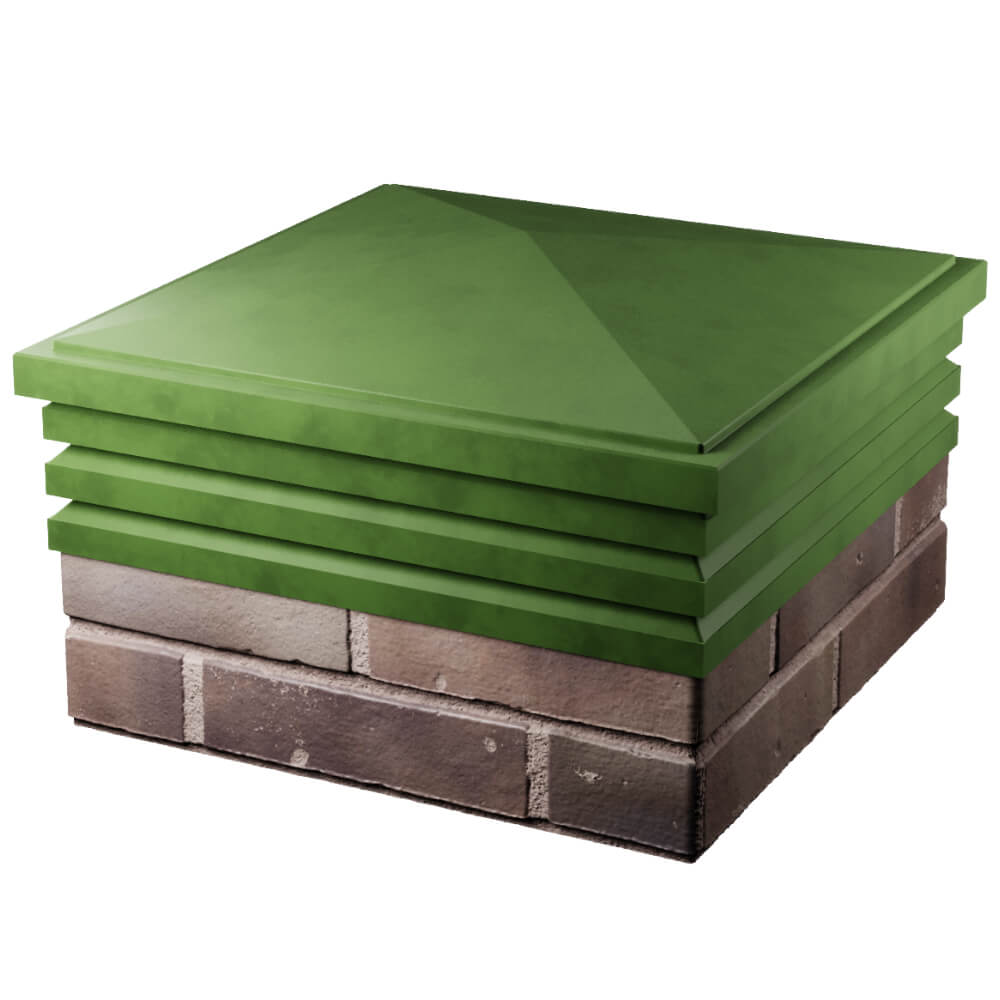 Колпак Zking Бона ХайТек Зеленый на столб 2х2 кирпича (513х513мм) в Вологде фото