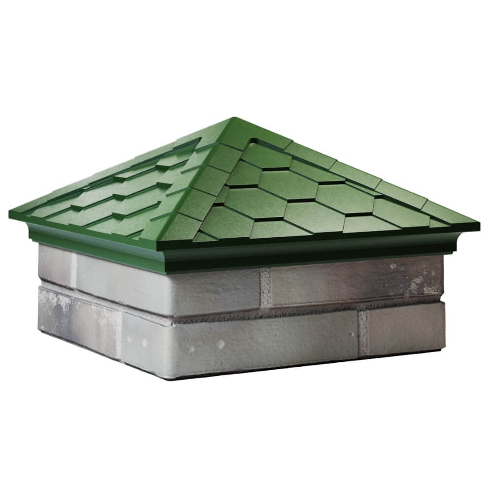 Колпак Zking Эверест Зеленый на столб 1.5х1.5 кирпича (390х390мм) в Вологде фото