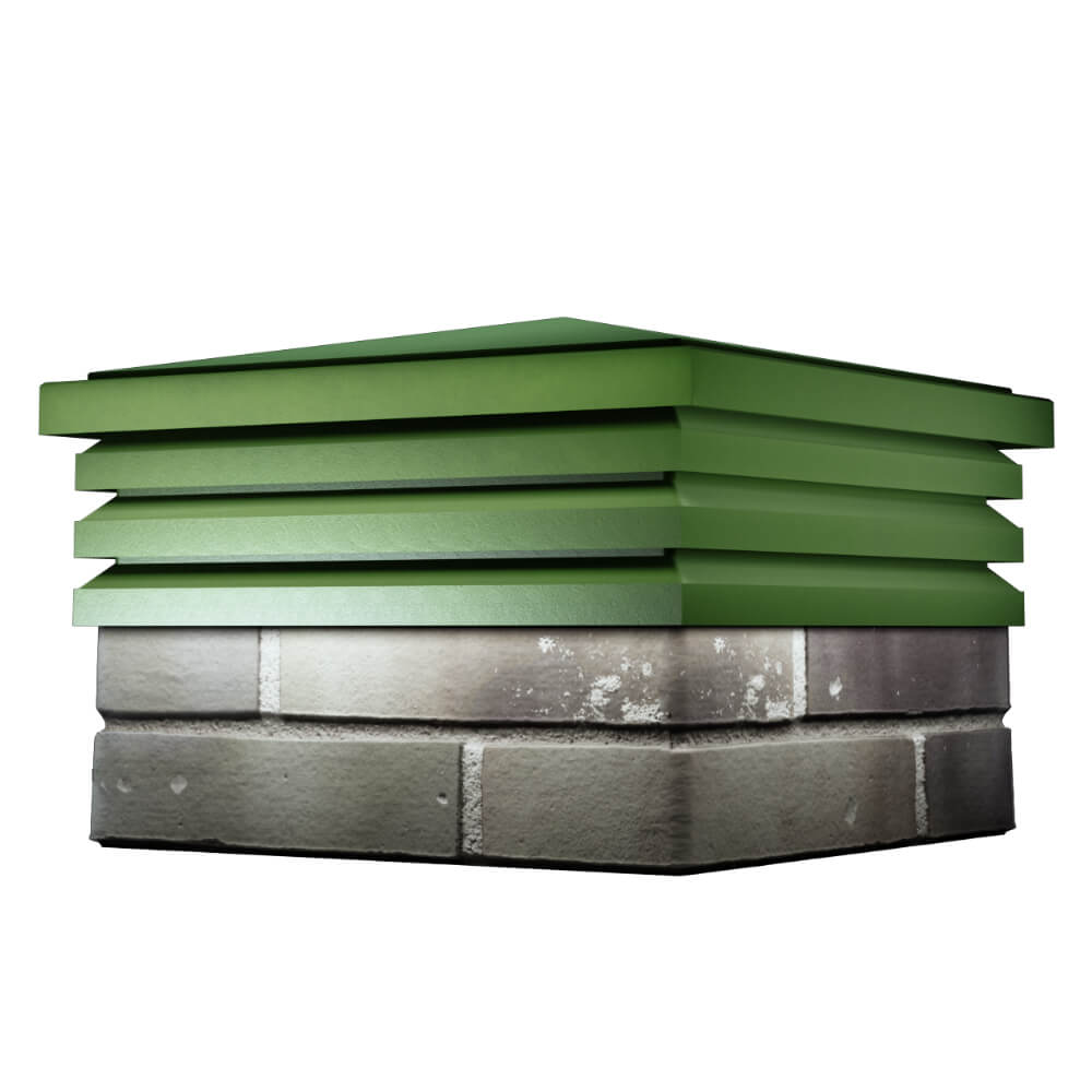 Колпак Zking Бона ХайТек Зеленый на столб 1.5х1.5 кирпича (385х385мм) в Вологде фото