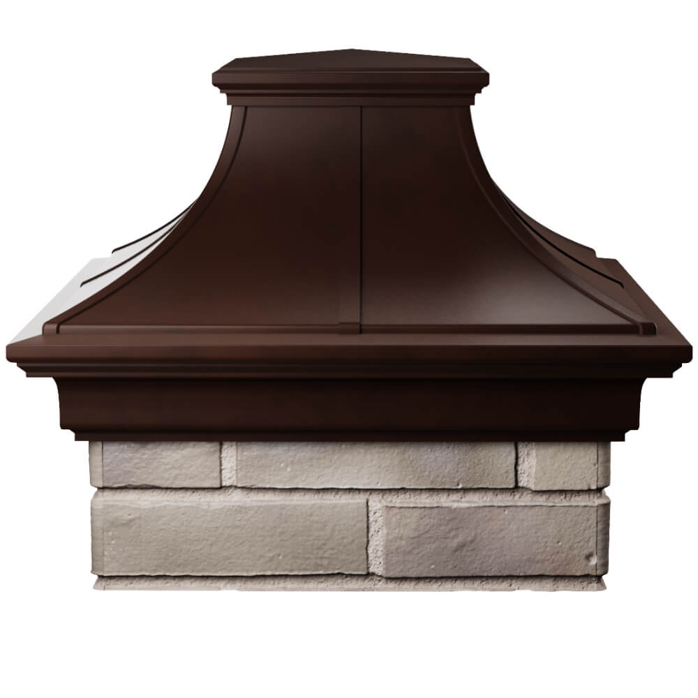 Колпак Zking Монблан Премиум Коричневый на столб 1.5х1.5 кирпича (385х385мм) Вологда фото
