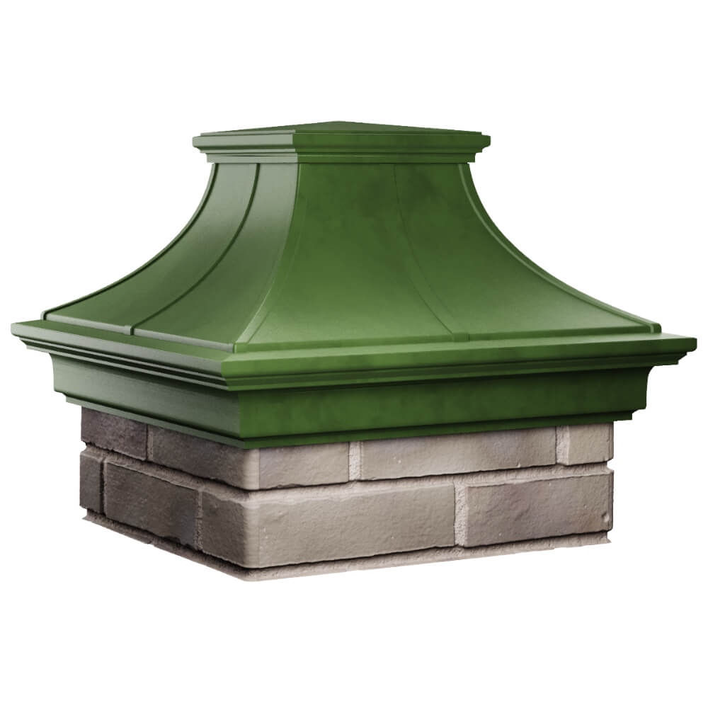Колпак Zking Монблан Премиум Зеленый на столб 1.5х1.5 кирпича (385х385мм) в Вологде фото