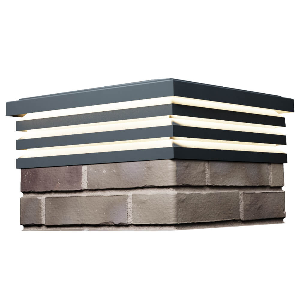 Колпак Zking Бона ХайТек Серый на столб 1.5х1.5 кирпича (385х385мм) с подсветкой в Вологде фото