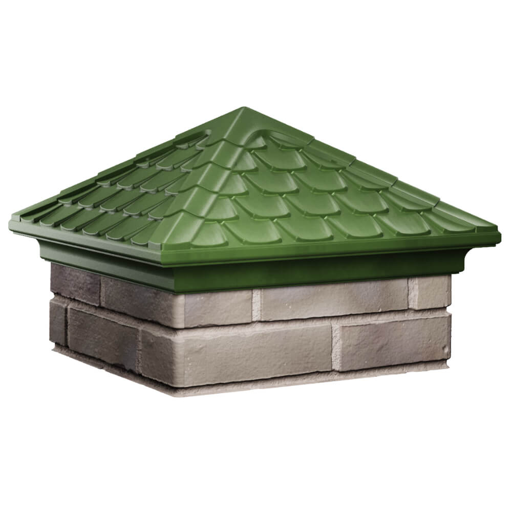 Колпак Zking Эльбрус Зеленый на столб 1.5х1.5 кирпича (385х385мм) в Вологде фото