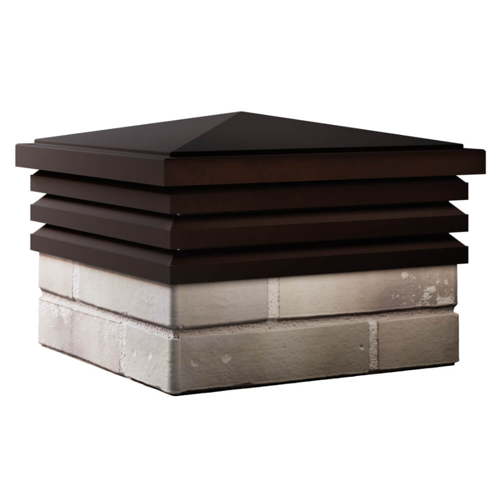 Колпак Zking Бона ХайТек Коричневый на столб 1.5х1.5 кирпича (385х385мм) в Вологде фото