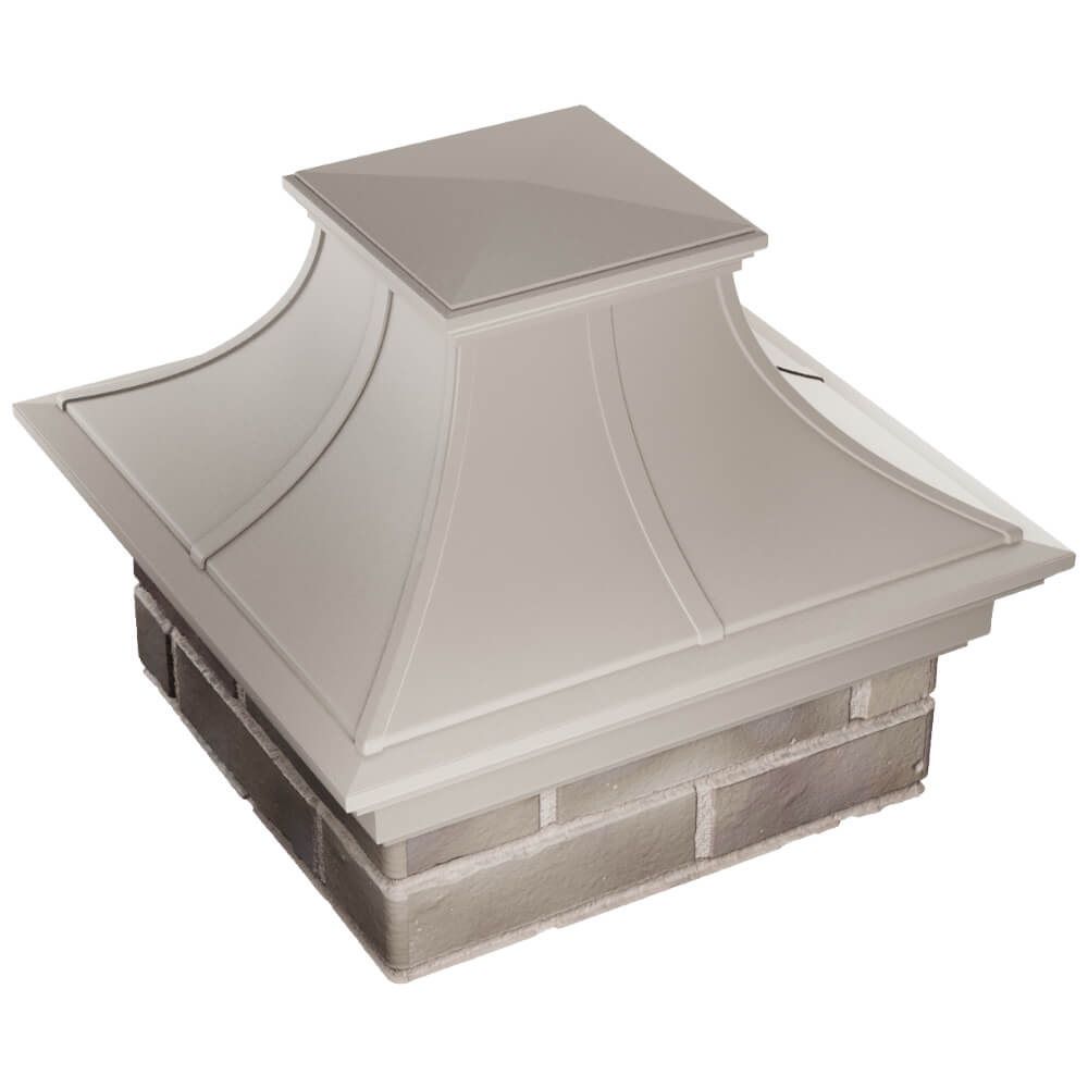Колпак Zking Монблан Премиум Бежевый на столб 1.5х1.5 кирпича (385х385мм) в Вологде фото