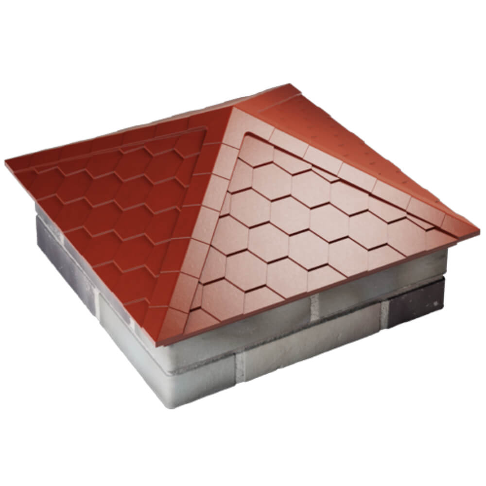 Колпак Zking Эверест Красный на столб 2х2 кирпича (535х535мм) Вологда фото